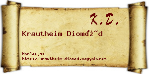 Krautheim Dioméd névjegykártya